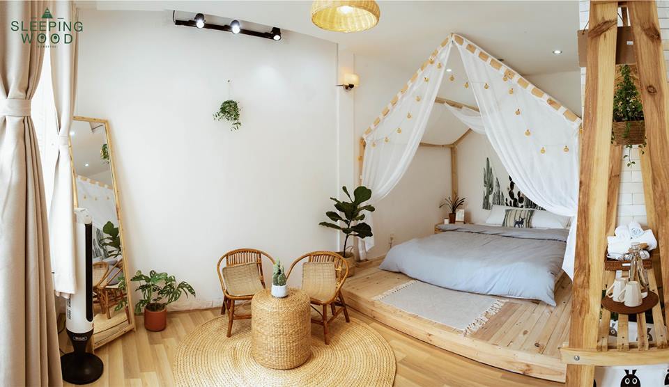 phòng ngủ được dựng lều tại Sleepingwood homestay đà nẵng